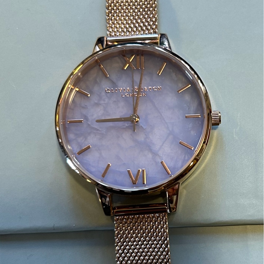 OLIVIA BURTON WATCH WITH 34mm LALIC TONE  SEMI PRECIOUS FACE